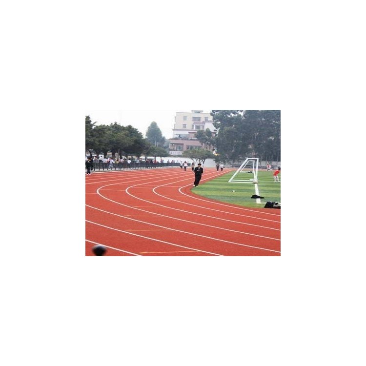 现货供应混合型塑胶跑道 厂家现场施工图3