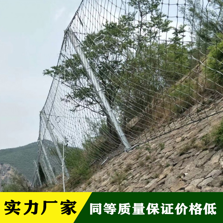 供应边坡防护网菱形钢丝绳网山体滑