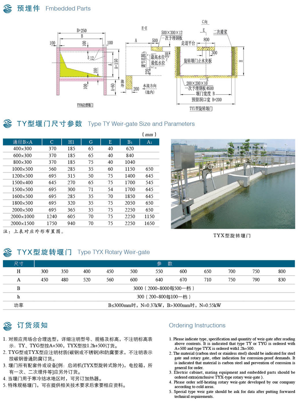 TY型系列调节堰门